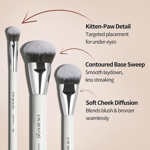 Albeaut Makeup Brush - Angled Foundation & Concealer Blending Tool for Flawless Application