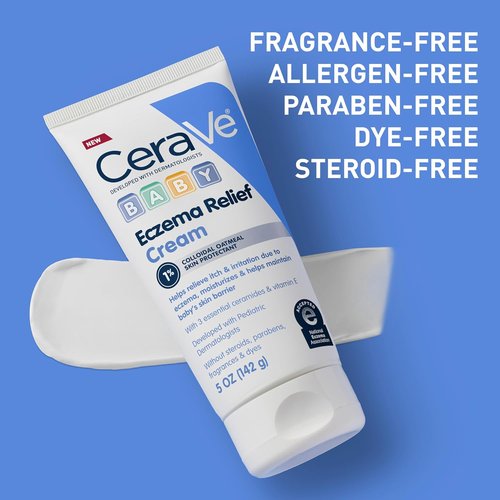 CeraVe Baby Eczema Relief Cream - 1% Colloidal Oatmeal & Vitamin E, Soothes Itchy Skin | 5oz