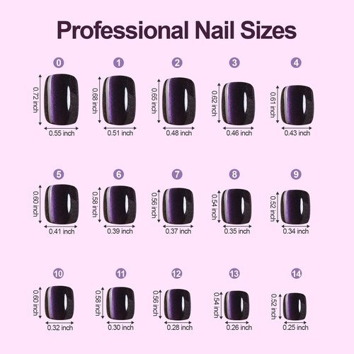 150Pcs Cat Eye Press on Nails Short Square, Plauva Soft Gel Fake Nails, Glossy Glitter Cat Eye Nail Tips for Women and Girls Stick On Nails in 15 Sizes