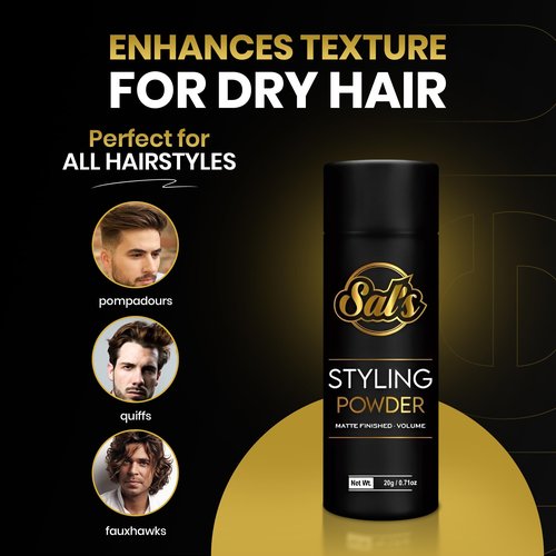 Sal's Professional Styling Powder | Natural Look & Strong Hold Mens Powder | Easy to Apply with No Oil or Greasy Residue