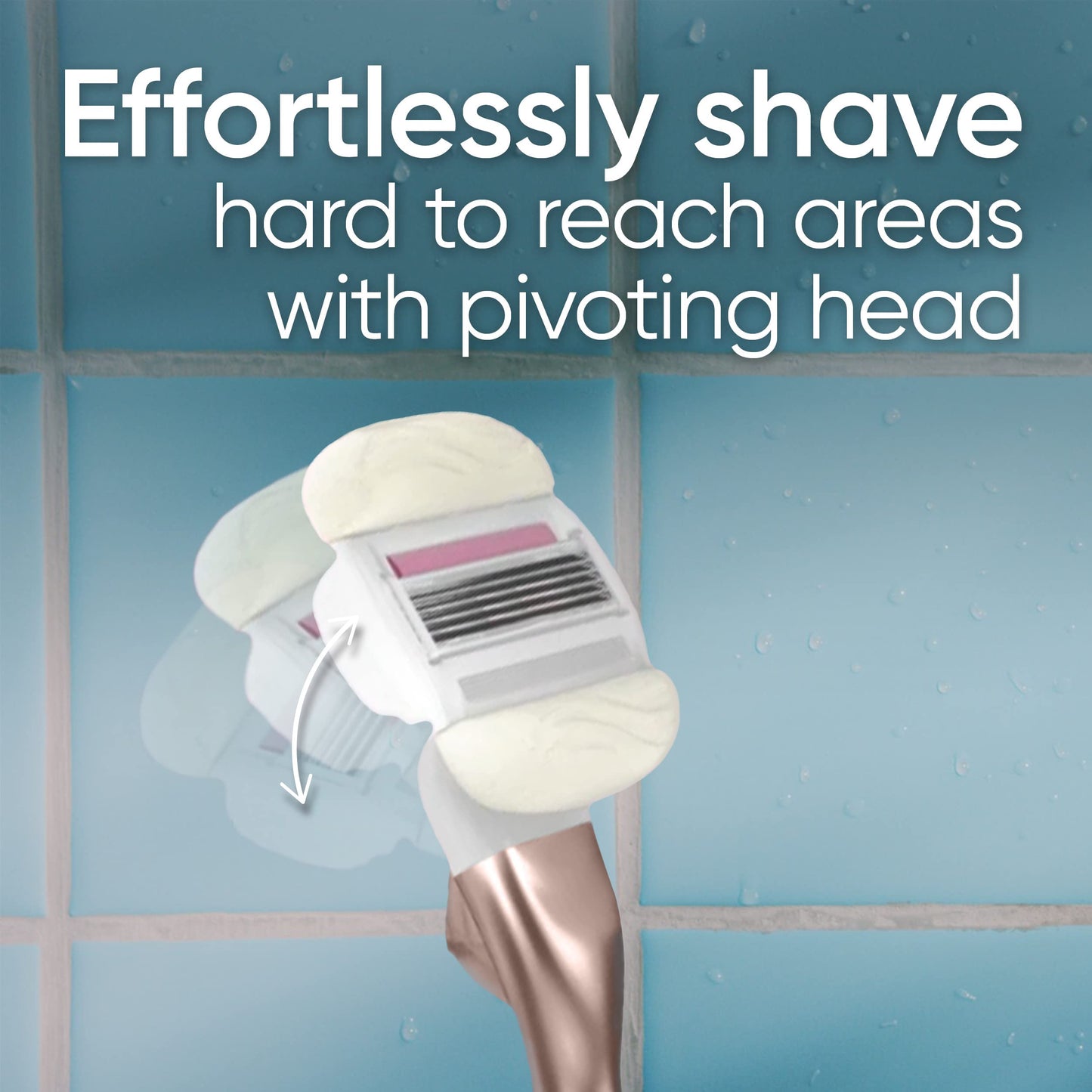 Gillette Venus Comfortglide plus Olay Sugarberry Women's Razor with Rose Gold Metal Handle + 4 Blade Refills