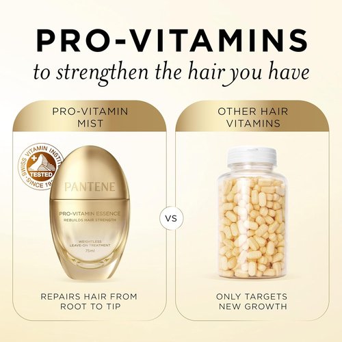 Pantene Pro-Vitamin Essence Daily Repair Mist - Weightless Leave-On Treatment for Damaged Hair, 2.5 Fl Oz