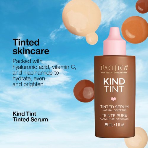 Pacifica Tinted Moisturizer - Lightweight Hydrating Foundation with Vegan Collagen & Hyaluronic Acid | 1 fl oz (Shade 06)