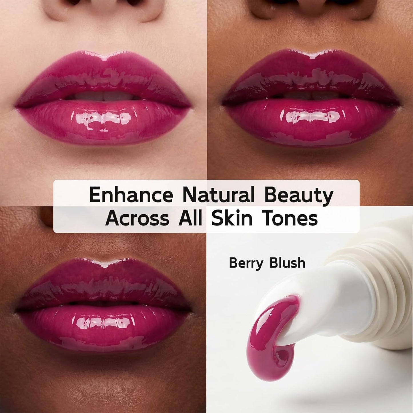 YouthVibe Lip Serum & Gloss - Hydrating 5% Volufiline Formula with Shea Butter & Collagen | Berry Blush
