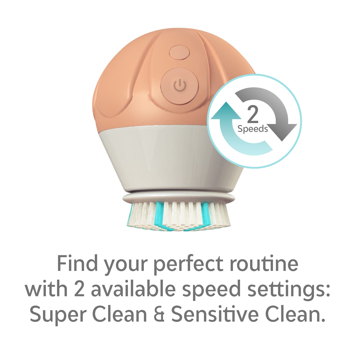 TAO Clean Ona Diamond Orbital Facial Brush and Cleansing Station, Electric Face Cleansing Brush with Ergonomic Handle, Dual Speed Settings, Orange