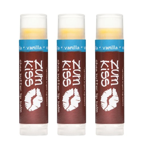Indigo Wild Zum Kiss Stick - Hydrating Natural Lip Balm with Organic Beeswax & Vitamin E - Vanilla (3 Pack)