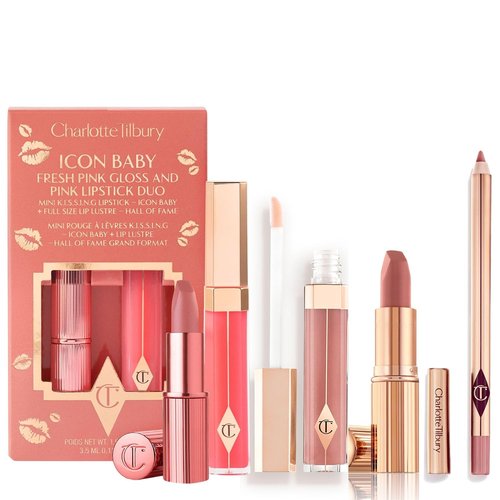 Charlotte Tilbury Holiday Kit - Pillow Talk Lipstick, Liner & Gloss Duo | Pink Shades for a Stunning Pout