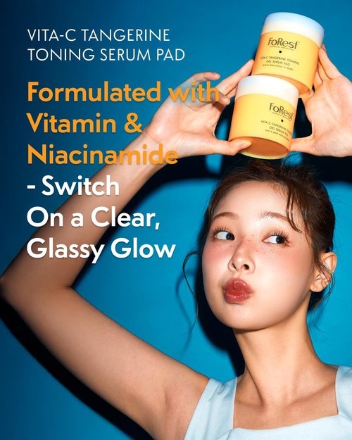 FOREST Vita C-Tangerine Gel Serum Pads - 75 Pads for Glass Skin Texture with Niacinamide & Mandarin Extract