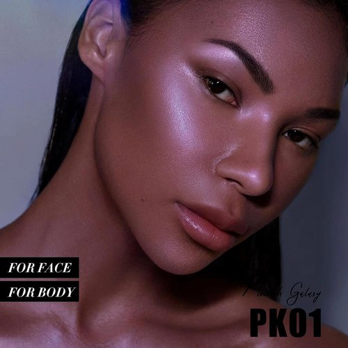 FOCALLURE Shimmer Face Highlighter - Gel to Powder Glow Finish for Lightweight Radiance | PK01 Pinkish Galaxy