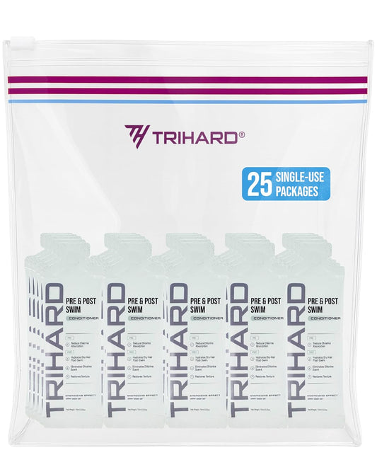 TRIHARD Pre & Post Swim Conditioner - Chlorine Removal Solution for Swimmers | Travel Size 8.45 fl oz