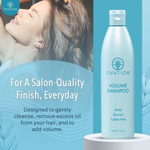 Ovation Hair Volume Shampoo - Boosts Volume & Bounce - 12 oz - Gentle Cleansing with Fenugreek & Aloe Vera