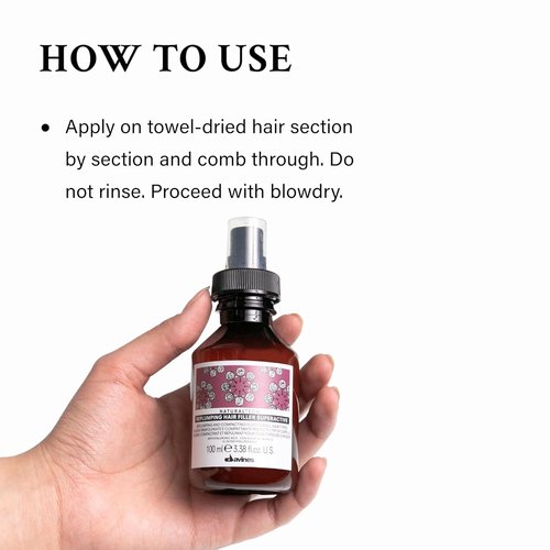 Davines Naturaltech Replumping Hair Filler - Moisturizing Formula for Fine Hair - Travel Size 3.38 Fl Oz