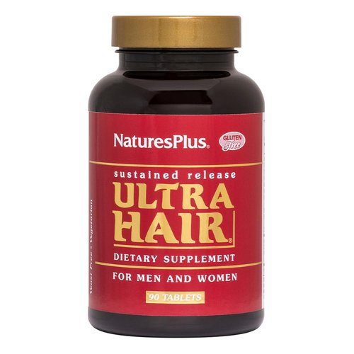 NaturesPlus Ultra Hair Tablets - Supports Healthy Hair Growth for Men & Women - 90 Sustained Release Tablets