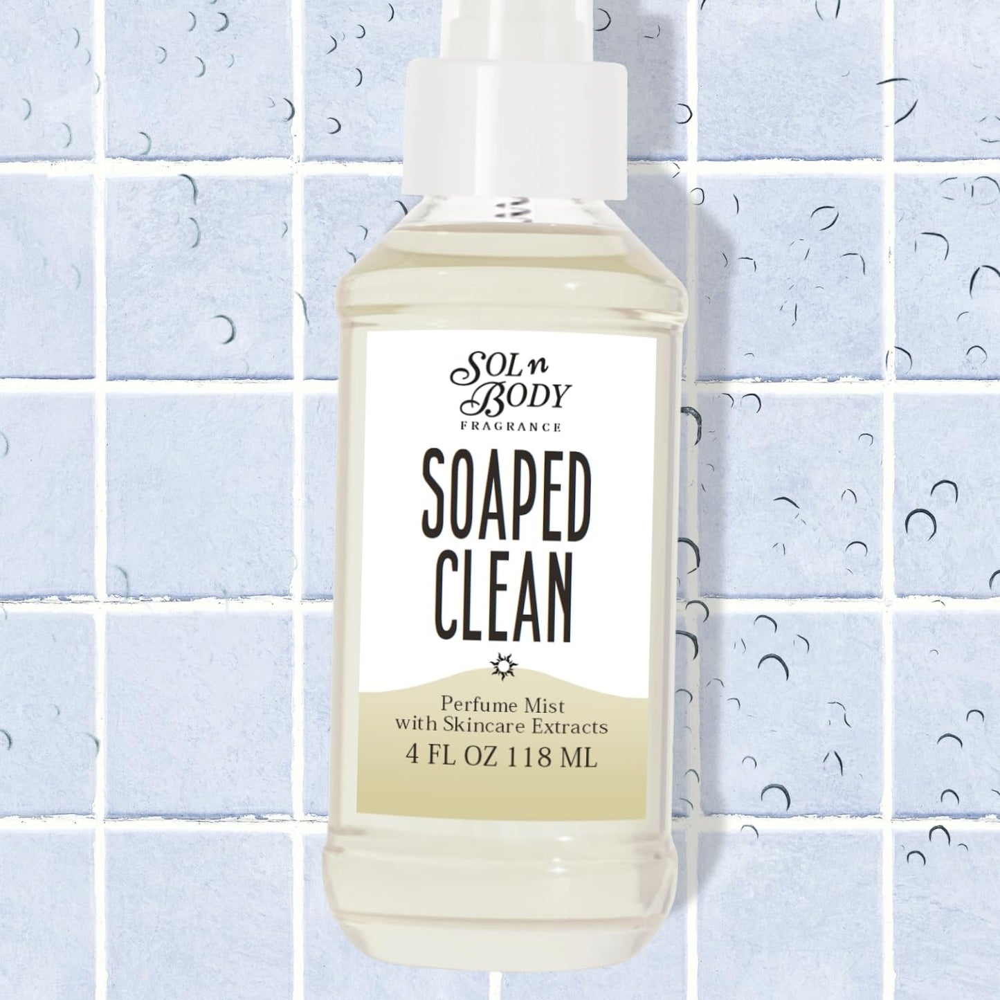 Solnbody SOAPED CLEAN Body & Hair Cologne Mist - Fresh Soap, Cool Water & Clean Cotton Scent with Skincare Extracts