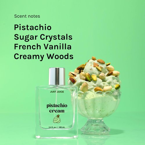 Just Juice Pistachio Cream - Gourmand Perfume for Women and Men - Notes of Pistachio, French Vanilla, and Creamy Woods - 3.4 oz