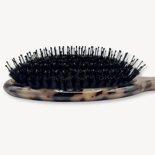 Saki Shears Boar Bristle Brush - Gently Detangles & Softens Normal to Thick Hair | Blonde Tortoise