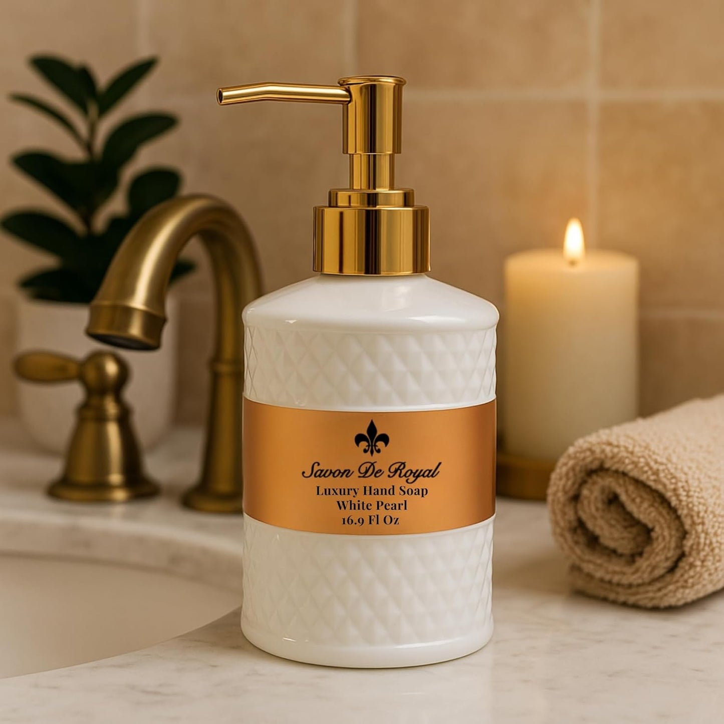 Skiennix Luxury Liquid Hand Soap - Musk & Vanilla Scent, Moisturizing Vegan Formula, 16.9 Fl Oz