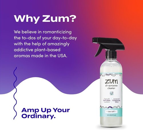 Indigo Wild Zum All-Purpose Cleaner - Natural Essential Oil Cleaner with Baking Soda - Sea Salt, 16 fl oz