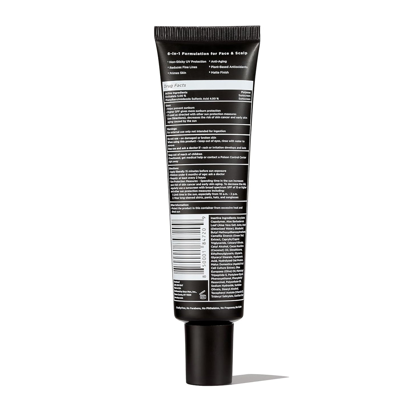 Stryx Men's Face Moisturizer - SPF 30 Unscented Ultra Sheer Sunscreen | Hydrating Anti-Aging Cream