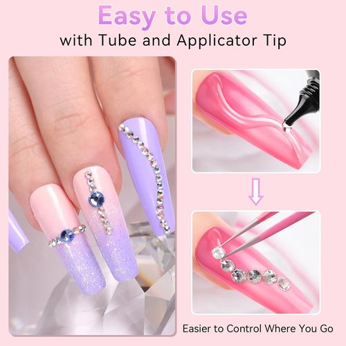 Makartt Rhinestone Nail Glue - Super Strong Gel for Charms & 3D Art | 30ML UV Cured for Salon & DIY