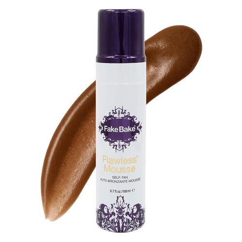 Fake Bake Flawless Self Tanning Mousse - Streak-Free, Long-Lasting Natural Glow for All Skin Tones | Includes Application Mitt, Black Coconut Scent - 6.7 oz