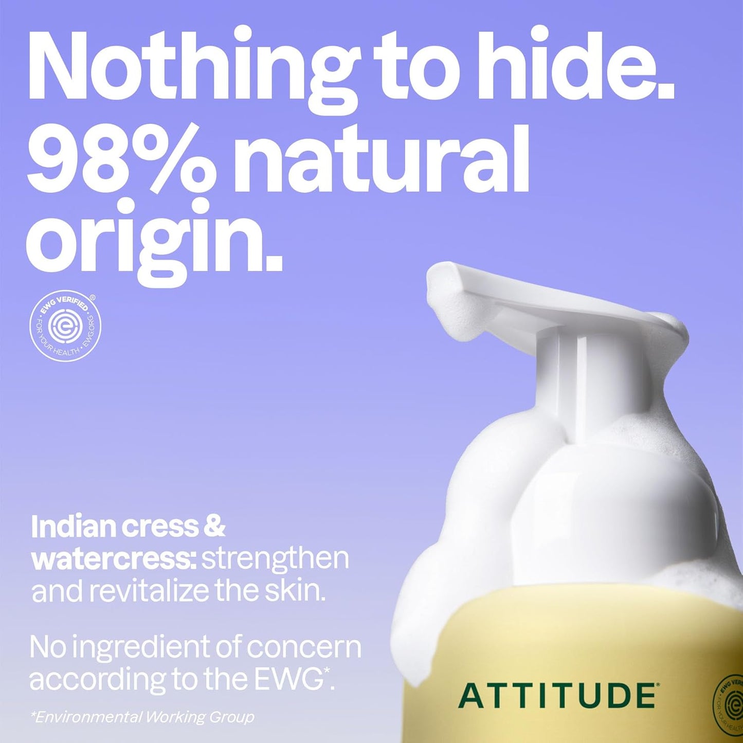 ATTITUDE Foaming Hand Soap - EWG Verified, Plant-Based, Vegan & Cruelty-Free | Earl Grey & Fresh Cucumber, 10 Fl Oz