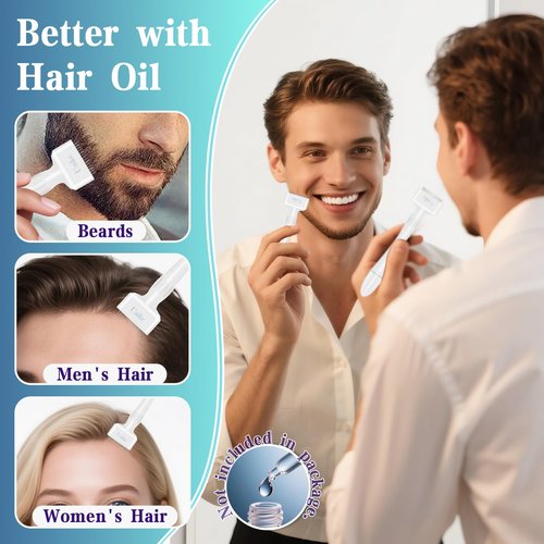 Derma Stamp - Uaike Microneedling Derma Stamp for Hair, Beard, Scalp & Face, Home Use Microneedle Roller Dermastamp for Women and Men