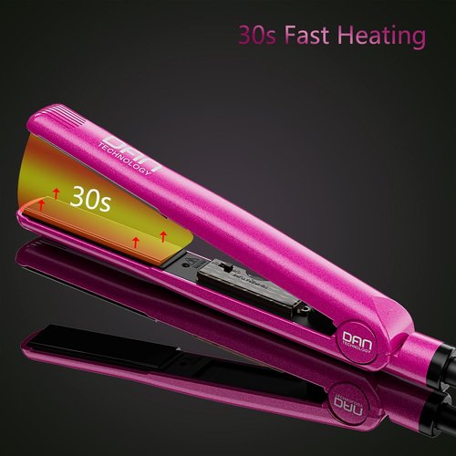 Dan Technology 2-in-1 Ceramic Flat Iron - Professional Straightener with Adjustable Temperature for Black Hair
