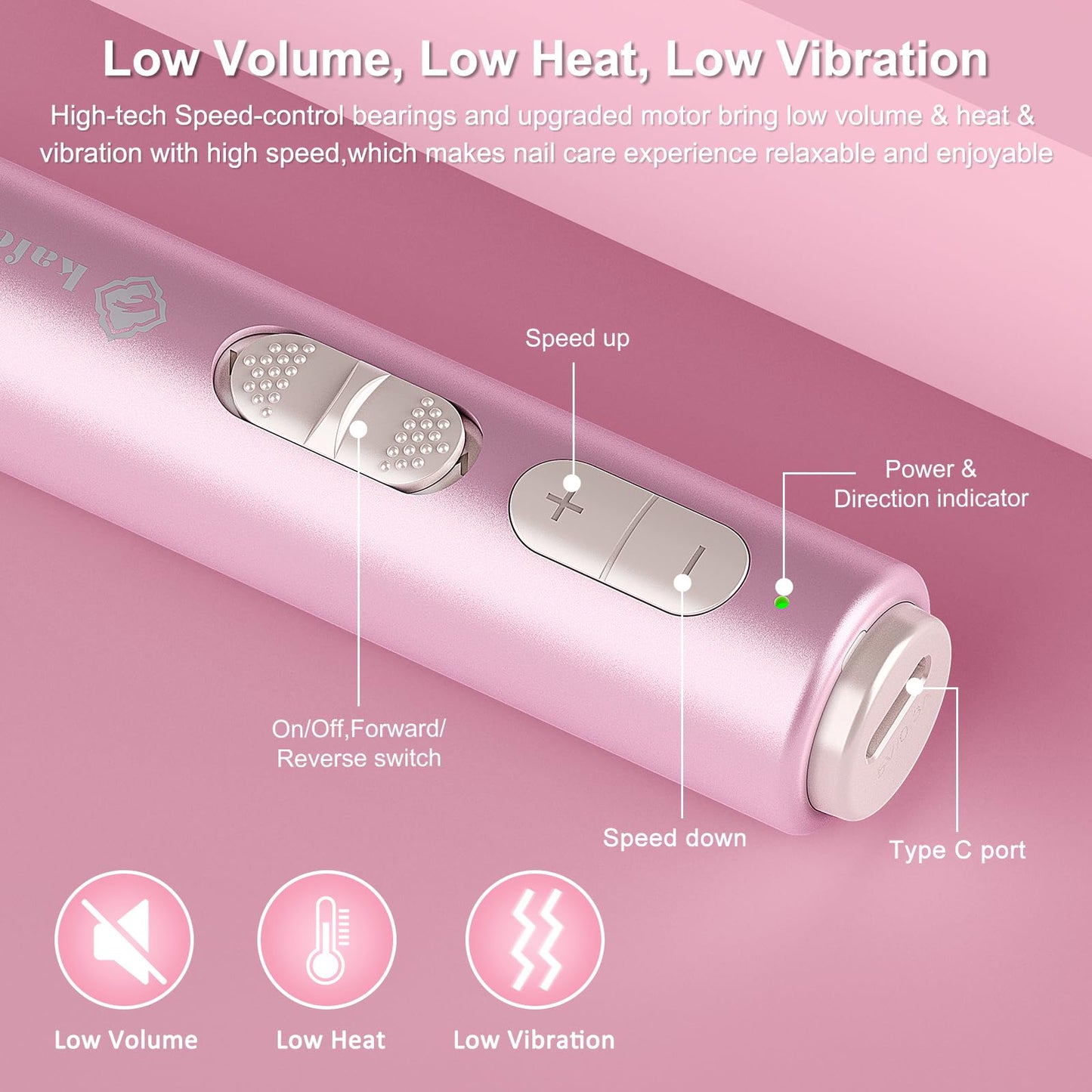 Kafellongs Cordless Electric Nail Drill Electric Nail File and buffers Gel Nail Polish Women Professional Manicure Machine， Acrylic Nail kit Gel dip Powder Nail kit Nail