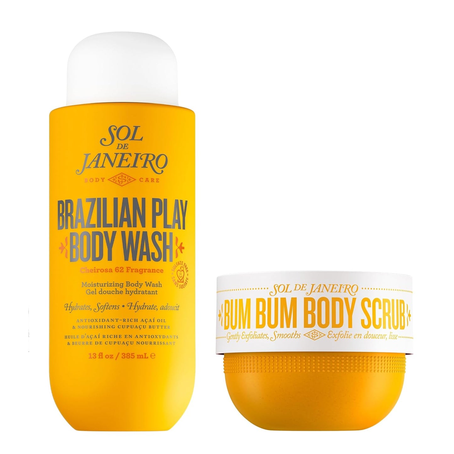 Sol de Janeiro Brazilian Play Body Wash & Bum Bum Body Scrub Duo - Luxurious Shower Experience