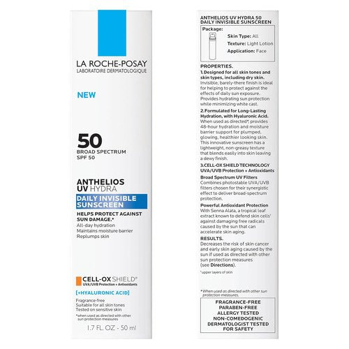 La Roche-Posay Anthelios UV Sunscreen SPF 50 - Daily Face Protection with Niacinamide & Hyaluronic Acid | 3 Formulas Available