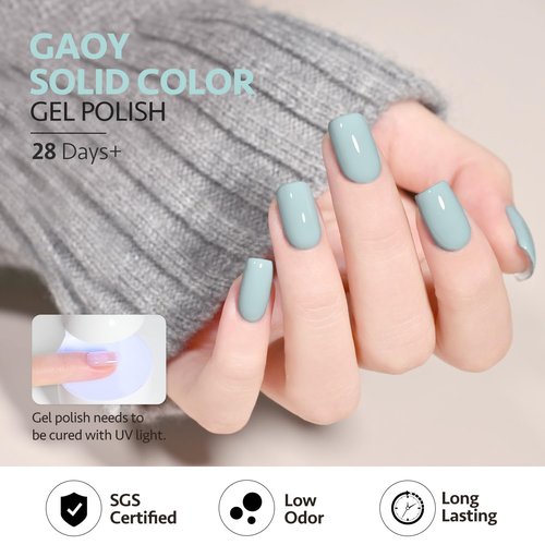 GAOY Blue Gel Nail Polish, 16ml Soak Off Gel Polish, UV Light Cure for Nail Art DIY Manicure at Home, 2001 Cadet Blue