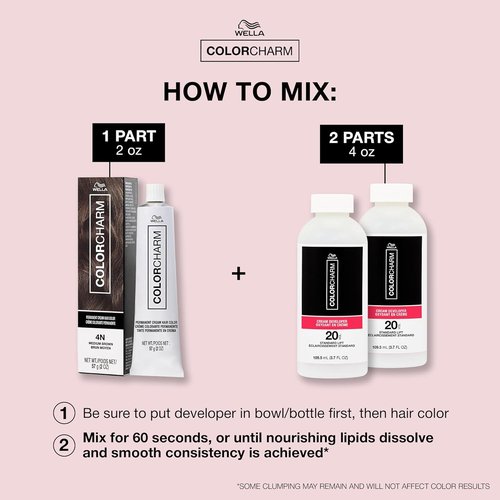 COLORCHARM Permanent Cream Hair Dye - Darkest Brown & Black Shades | 100% Gray Coverage | Vegan & Paraben-Free | 2 oz.