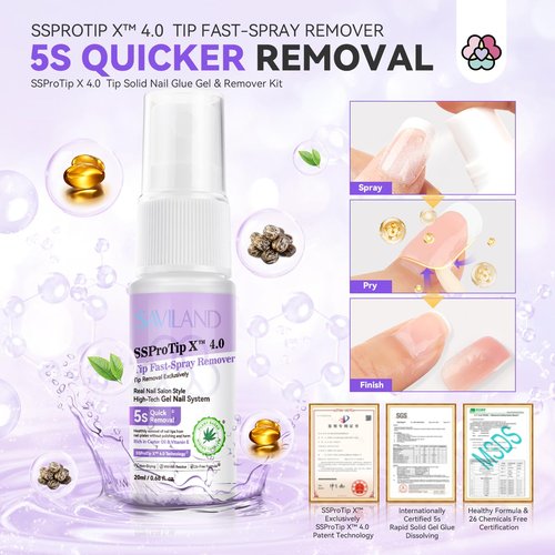 SAVILAND Solid Nail Glue Gel & Nail Glue Remover Kit: U V Light for Nails Complete Nails Tools for Press Ons Strong Nail Glue Gel Handheld Gel X Lamp for Gel Nails and Quick Press On Nail Remover