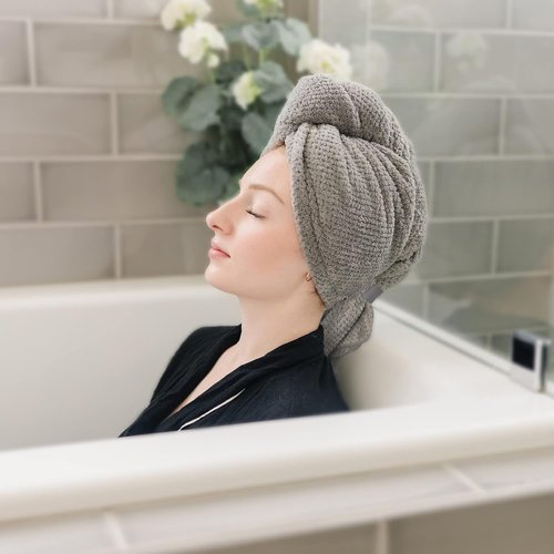 Microfiber Hair Towels by [Brand Name] - Super Absorbent Quick-Dry Wraps for Curly & Straight Hair | 27.5'' x 39.4''