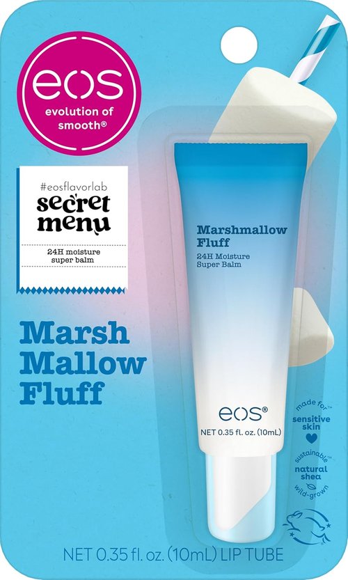 Eos 24H Moisture Super Balm - Marshmallow Fluff Lip Mask for Deep Hydration | Limited-Edition 0.35 fl oz