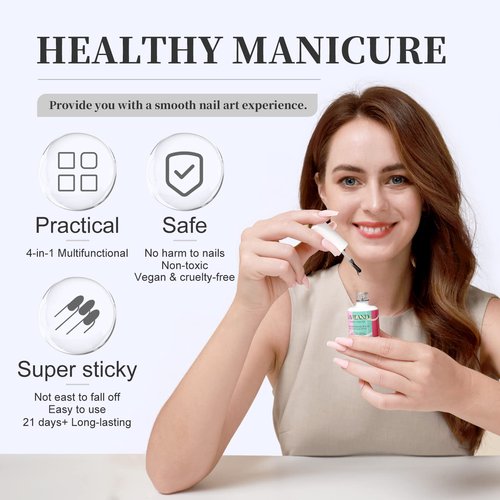 SAVILAND Gel Nail Glue: 15 ML Gel Nail Glue U V Nail Glues Super Strong Nail Glues for Press Ons, Long Lasting Nail Tips Manicure Art Tool Nail Lamp Needed