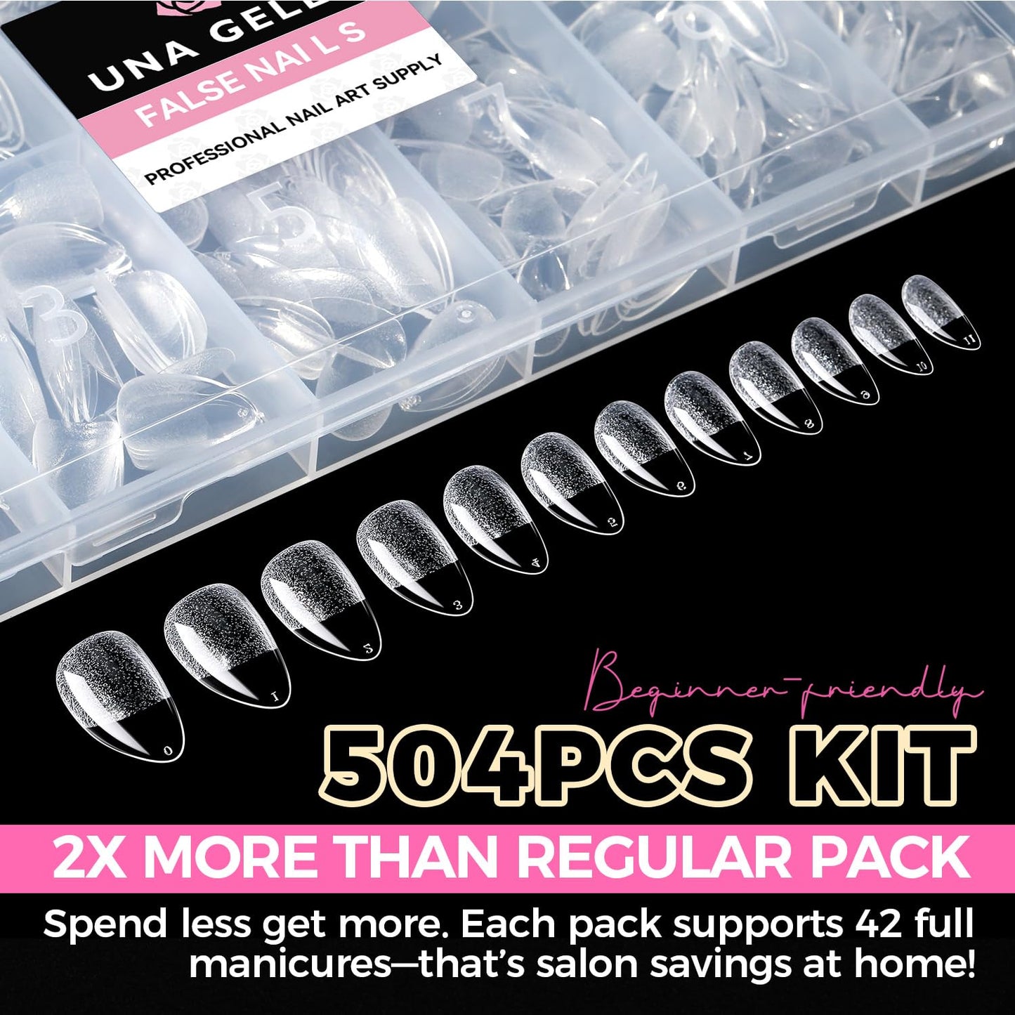 UNA GELLA Gel Nail Glue, Solid Nails Gl ue Gel 40g Lamp Curing Needed Soak Off G LUE Strong Nail G LUE G el for Acrylic Fake Nails Tips Extension Press On Nails for Gelly Tips