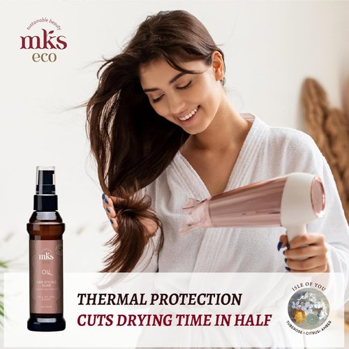 MKS Eco Oil - Hair Styling Elixir with Moroccan Argan & Hemp Seed Oil - Nourish, Control Frizz & Smooth Hair - Vegan & Cruelty Free