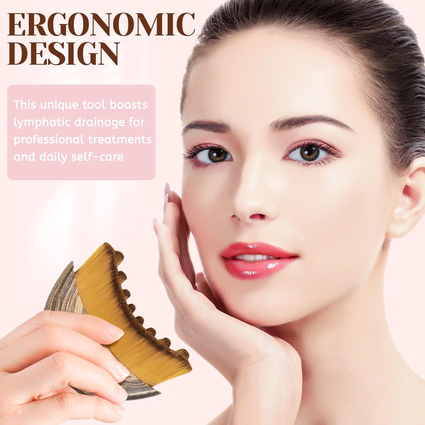 Skiennix Lymphatic Drainage Face Brush - Sculpting Massager with Soft Bristles | Portable Gua Sha Tool