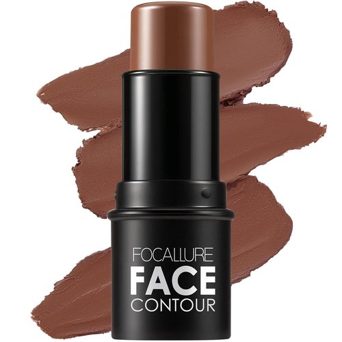 FOCALLURE Cream Contour Stick - Matte Bronzer for Professional Face Shaping | Long-Lasting, Sweatproof, Brown