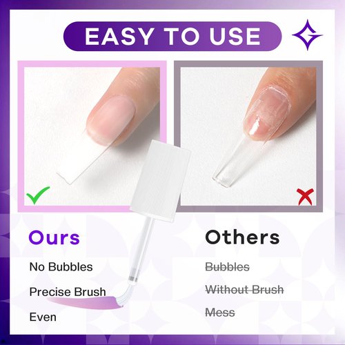 Glamonade Super Strong Nail Glue: Press on Nails, Acrylic Nails, Fake & False Nail Tips Glue - 10ml Brush on Professional Easy Long-Lasting Adhesive(10ml*3)