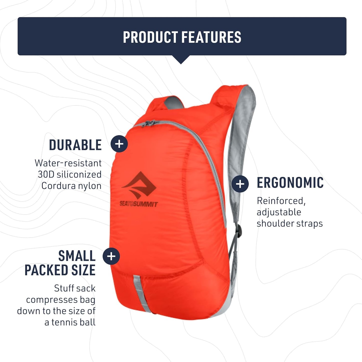 Sea to Summit Ultra-Sil Day Pack - Ultralight 20-Liter Backpack in Atoll Blue