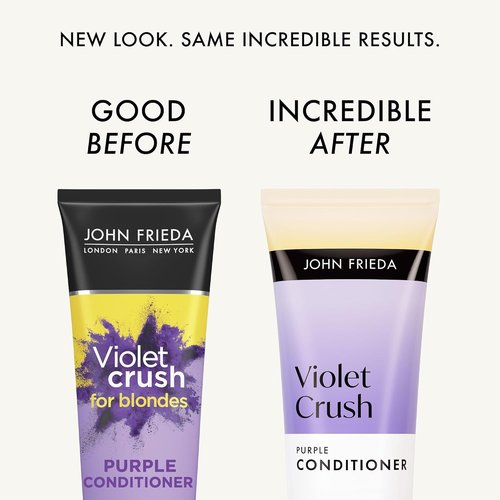 John Frieda Violet Crush Purple Conditioner - Neutralizes Brassy Tones for Cooler Blonde Hair | 8.3 Oz