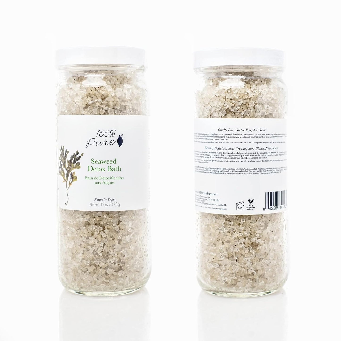 100% PURE Seaweed Detox Bath Soak - Relaxing Bath Salts with Eucalyptus Essential Oil | Spa Kit - 15 Oz