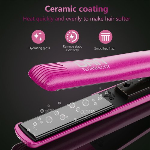 Dan Technology 2-in-1 Ceramic Flat Iron - Professional Straightener with Adjustable Temperature for Black Hair