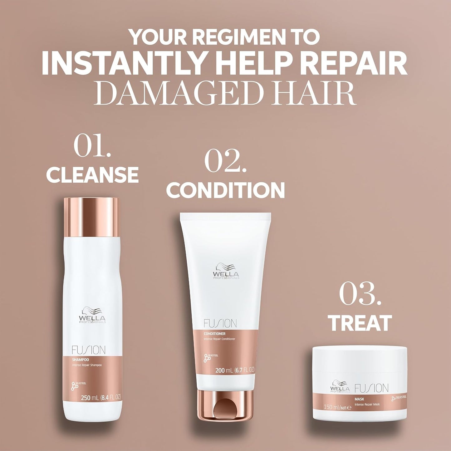 Wella Professionals Fusion Intense Repair Shampoo - Strengthens Damaged Hair | Anti-Breakage Formula