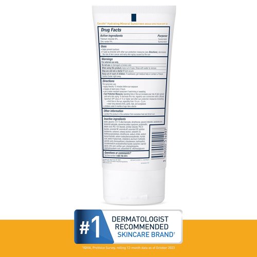 CeraVe Mineral Sunscreen SPF 30 - Hydrating Zinc Oxide & Titanium Dioxide Formula, 5 oz