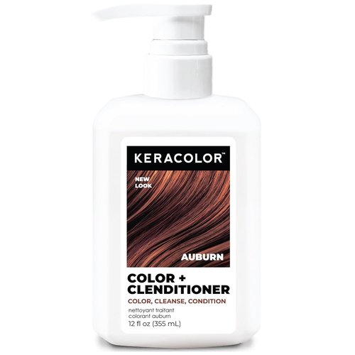 Keracolor Color + Clenditioner - 3-in-1 Color-Depositing Conditioner, Gently Cleans & Conditions, 12 Fl Oz | 23 Shades Available