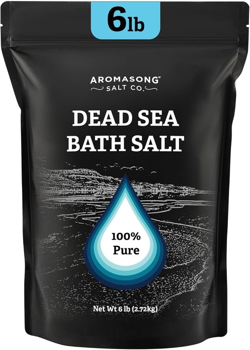 Aromasong Dead Sea Salt Bath Soak - 100% Natural 6 Lbs Bulk Pack for Relaxation & Detoxification